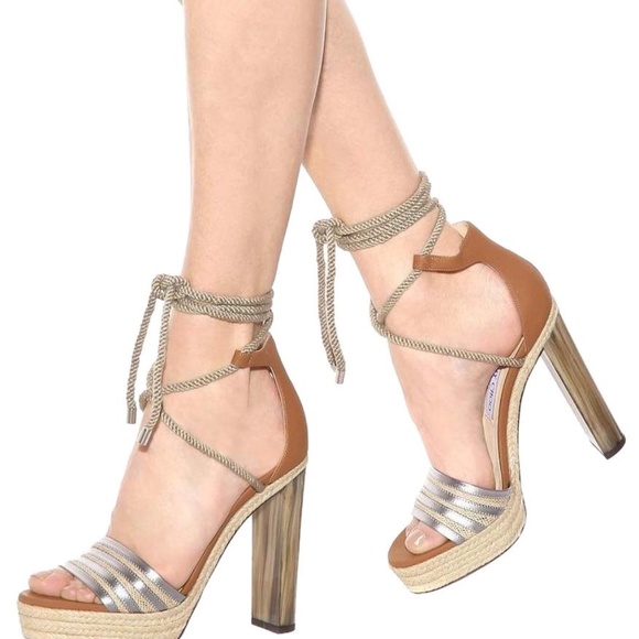 Jimmy choo Mayje 130mm Rope-Tie Platform Sandals, - Picture 2 of 8